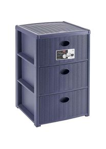 Kerbl, Kommode + Sideboard, Stefanplast Kommode 3 Pl&auml;tze Eleganz Marineblau (39 x 39 x 60 cm)