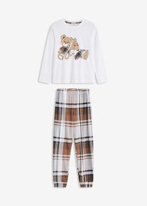 bonprix Pijama din bumbac 100% (set/2 piese), alb, 176/182
