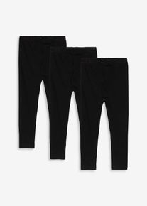 bonprix Legging rugalmas bio-pamut kever&eacute;kből (3 db-os csomag), fekete, 92