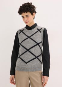 bonprix Női Ujjatlan pul&oacute;ver tollas fonallal, sz&uuml;rke, 52/54