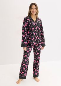 Pyjama 100% coton - noir - taille 46/48 (L) - 100% coton - bonprix
