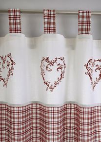 Rideau panneau avec embrasse (1 pce) - rouge - taille 145x110 cm - 100% coton - bonprix