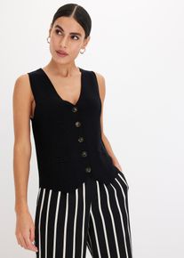 Gilet sans manches en maille - noir - taille 54/56 (XXL) - bonprix