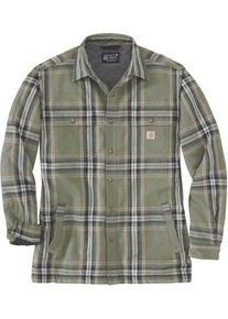 Carhartt Flannel-Sherpa, shirt/jacket , color: Dark Green/Grey (G72) , size: M