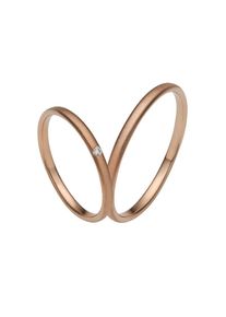 Firetti Trauring &raquo;Schmuck Geschenk Gold 375 Hochzeit Ehering "LIEBE"&laquo; Made in Germany, wahlweise mit oder ohne Brillant rosegold, Gr&ouml;&szlig;e 72
