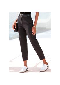 Lascana Anzughose in 7/8-L&auml;nge, elegante B&uuml;gelfaltenhose mit Taschen, Business-Look schwarz, Gr&ouml;&szlig;e 34