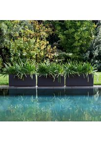 Casaria Bloempot Ethica Set van 4 Antraciet plastic 80x36x36cm