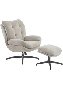 CARRYHOME Relaxsesselset, Schwarz, Taupe, Metall, Textil, 75x97x88 cm, Wohnzimmer, Sessel, Relaxsessel