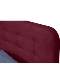 Tom Tailor HOME, Polsterbett &raquo;NORDIC STORAGE&laquo; Stauraumbett mit Knopfheftung im Kopfteil, F&uuml;&szlig;e Buche natur, wine red TSV 7, Liegefl&auml;che L&auml;nge Breite: 