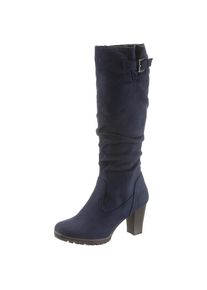 Aniston SHOES, Damen, Stiefel mit Raffungen am slouchy Schaft - NEUE KOLLEKTION, navy, 42, navy, Eleganter Stiefel aus der neuen ANISTON-