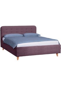 Tom Tailor HOME, Polsterbett &raquo;NORDIC STORAGE&laquo; Stauraumbett mit Knopfheftung im Kopfteil, F&uuml;&szlig;e Buche natur, lavender TSV 18, Liegefl&auml;che L&auml;nge Breite: 