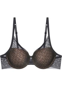 Triumph, Halbschalen-BH &raquo;Signature Sheer&laquo; Monogramm-T&uuml;ll, gepolsterte Cups, Spitzen-Details, weich, T&uuml;ll, BLACK, Cup C, 90 - Cup C, Halbschalen-BH