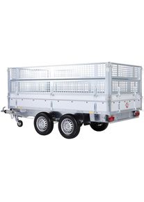 Stema, PKW-Anh&auml;nger &raquo;R&uuml;ckw&auml;rtskipper 2, 7 t&laquo; inkl. E-Hydraulikset und Gitteraufsatz, silberfarben, 66 cm hoher Gitteraufsatz