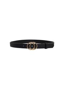 Only, Damen, Tailleng&uuml;rtel &raquo;ONLRASMI FAUX LEATHER JEANS BELT&laquo;, Black w. GOLD BUCKLE, Black w. GOLD BUCKLE, Verstellbare Schnalle