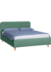 Tom Tailor HOME, Polsterbett &raquo;NORDIC STORAGE&laquo; Stauraumbett mit Knopfheftung im Kopfteil, F&uuml;&szlig;e Buche natur, mint TBO 53, Liegefl&auml;che L&auml;nge Breite: 200 