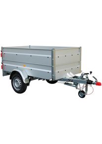 Stema, PKW-Anh&auml;nger &raquo;BASIC 850&laquo; inkl. Bordwandaufsatz und Flachplane, silberfarben, Inkl. Bordwandaufsatz und Flachplane