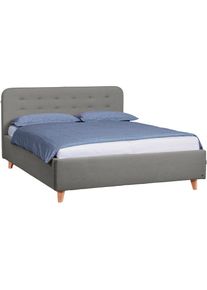 Tom Tailor HOME, Polsterbett &raquo;NORDIC STORAGE&laquo; Stauraumbett mit Knopfheftung im Kopfteil, F&uuml;&szlig;e Buche natur, elephant GCP 29, Liegefl&auml;che L&auml;nge Breite: 