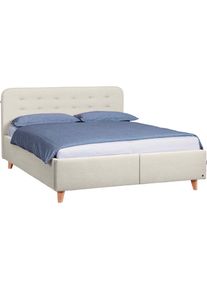 Tom Tailor HOME, Polsterbett &raquo;NORDIC STORAGE&laquo; Stauraumbett mit Knopfheftung im Kopfteil, F&uuml;&szlig;e Buche natur, zinc GCP 11, Liegefl&auml;che L&auml;nge Breite: 200 