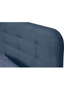 Tom Tailor HOME, Polsterbett &raquo;NORDIC STORAGE&laquo; Stauraumbett mit Knopfheftung im Kopfteil, F&uuml;&szlig;e Buche natur, cornflower TSV 16, Liegefl&auml;che L&auml;nge Breite