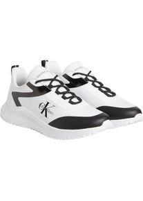 Calvin Klein Jeans, Herren, Sneaker &raquo;EVA RUNNER LOW LACE ML MIX II&laquo; Freizeitschuh, Halbschuh, Schn&uuml;rschuh mit CK-Logo, wei&szlig;-schwarz, 45, L&auml;ssiger CK-