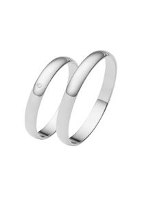 Firetti, Damen, Trauring &raquo;Schmuck Geschenk Gold 375 Hochzeit Ehering "LIEBE"&laquo; Made in Germany, wahlweise mit oder ohne Brillant, wei&szlig;goldfarben, 