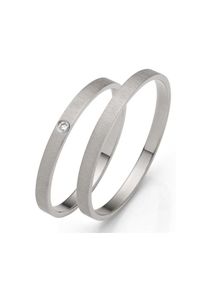 Firetti, Damen, Trauring &raquo;Schmuck Geschenk Gold 375 Hochzeit Ehering "LIEBE"&laquo; Made in Germany, wahlweise mit oder ohne Brillant, wei&szlig;goldfarben, 