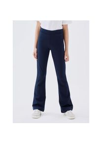 name it, Damen, Jerseyhose &raquo;NKFFRIKKALI f&uuml;r M&auml;dchen mit ausgestelltem Bein und Viskose&laquo; unifarben, casual, ausgestellt, Viskosemix, ohne Kragen, dark 