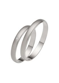 Firetti, Damen, Trauring &raquo;Schmuck Geschenk Gold 375 Hochzeit Ehering "LIEBE"&laquo; Made in Germany, wahlweise mit oder ohne Brillant, wei&szlig;goldfarben, 