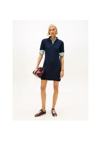 Tommy Hilfiger, Damen, Minikleid &raquo;CO CABLE MID GG SHIFT MK DRESS&laquo; mit Zopfmuster, Dark Night Navy, N-Gr, XL (42) -N-Gr, Dark Night Navy, Kurzes Kleid 