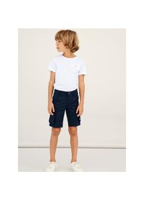 name it, Herren, Cargobermudas &raquo;NKMRYAN REG TWI L SHORTS 6776-BA NOOS&laquo; Baumwollmischung, Stretch, Cargotaschen, Dark Sapphire, 140 - N-Gr, Cargoshorts