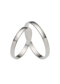 Firetti, Damen, Trauring &raquo;Schmuck Geschenk Gold Hochzeit Ehering Trauring "LIEBE"&laquo; Made in Germany, wahlweise mit oder ohne Brillant, wei&szlig;goldfarben, 