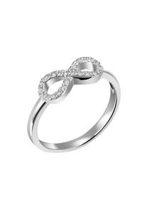 Firetti, Damen, Fingerring &raquo;Schmuck Geschenk Silber 925 Silberring Infinity/Unendlichkeit&laquo; mit Zirkonia (synth.), silberfarben-kristallwei&szlig;, 