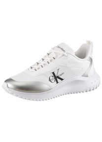 Calvin Klein Jeans, Damen, Plateausneaker &raquo;EVA RUNNER LOW LACE MIX ML WN&laquo; Schn&uuml;rschuh, Halbschuh, Freizeitsneaker mit seitlichem Logoschriftzug, wei&szlig;-