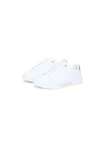 Tommy Hilfiger, Damen, Plateausneaker &raquo;ESSENTIAL CHIC COURT SNEAKER&laquo; , Freizeitschuh, Halbschuh, Schn&uuml;rschuh, Logo-Applikation im Plateau, wei&szlig;, 41, 