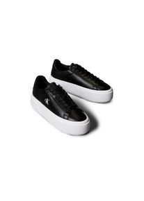 Calvin Klein Jeans, Damen, Plateausneaker &raquo;FLATFORM LACE UP LTH MG&laquo; Schn&uuml;rschuh, Halbschuh, Freizeitschuh mit CK-Logo, schwarz, 39, schwarz, 