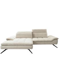 Stylife Ecksofa , Beige , Textil , Ottomane links, L-Form , 288x179-202 cm , Stoffauswahl, seitenverkehrt erh&auml;ltlich, R&uuml;cken echt, haustierfreundlicher Bezug , Wohnzimmer, Sofas & Couches, Wohnlandschaften