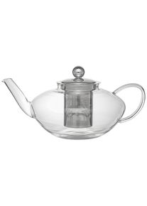 Novel Teekanne , Klar, Edelstahlfarben , Metall, Glas , 1,3 l , Lfgb , Ausgie&szlig;er, Siebeinsatz , Geschirr, Kannen & Karaffen, Teekannen
