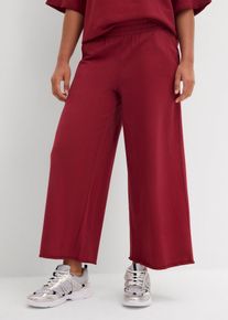 Pantaloni 7/8 in felpa di cotone biologico, Rosso, Taglia 54/56 (XL), bonprix