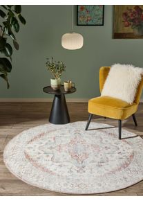benuta Nest Vaskbart teppe Miray Flerfarget/R&oslash;d &oslash; 160 cm rund Vintage