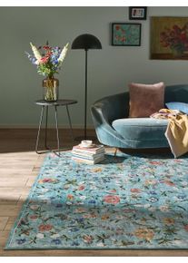 benuta Nest Vaskbart teppe Milly Veelkleurig/Turkoois 160x230 cm Botaniske planter og blomster
