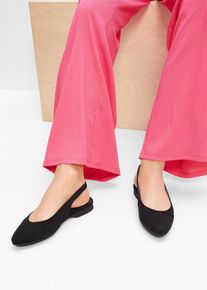 bonprix Baleriny Jana z odkrytymi piętami, w wygodnej tęgości, czarny, 36