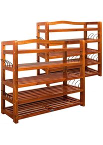 Casaria Szafka P&oacute;łka na Buty 2 szt 82x95x26 Drewno Akacja