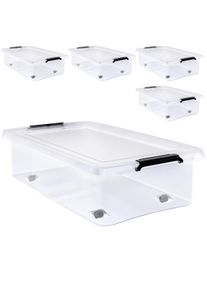 Deuba Aufbewahrungsbox 4er-Set Transparent 60x40x17cm 30L