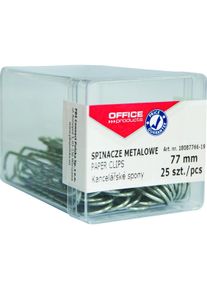 Office Products, B&uuml;roklammer, B&uuml;roklammern, metall, 77mm, im karton, 25 st&uuml;ck, silber (25 x)