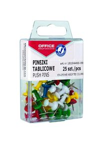 Office Products, B&uuml;roklammer, Farbige reisszwecken, zylinder, im karton, 25 st&uuml;ck, farbig sortiert