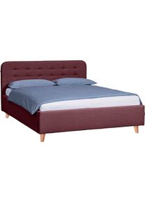 Tom Tailor HOME, Polsterbett &raquo;NORDIC BED&laquo; mit Knopfheftung im Kopfteil, F&uuml;&szlig;e Buche natur, mauve TBO 107, Liegefl&auml;che L&auml;nge Breite: 200 cm x 180 cm -