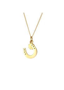 Elli, Damen, Silberkette &raquo;Halskette Hufeisen Kleeblatt 925 Silber, mit Kristallen von Swarovski &laquo;, Gold, 45, Strahlende Gl&uuml;cks-Kette f&uuml;r Frauen