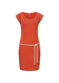 Ragwear, Damen, Jerseykleid &raquo;Jerseykleid Tag Zig Zag&laquo;, Terracotta22, XXL - N-Gr, Bequemes Kurzarm Kleid mit Zig Zag Printmuster, Bindekordel