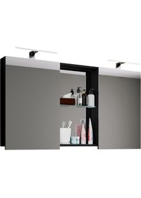 Vcm, Badspiegel &raquo;Breiter Spiegelschrank Spiegel Budasi mit Ablage&laquo;, Schwarz, Schwarz