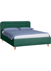 Tom Tailor HOME, Polsterbett &raquo;NORDIC BED&laquo; mit Knopfheftung im Kopfteil, F&uuml;&szlig;e Buche natur, soft emerald TBO 616, Liegefl&auml;che L&auml;nge Breite: 200 cm x 200